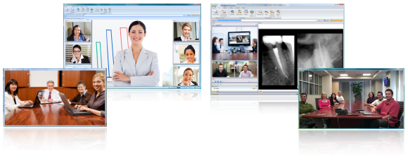 Nefsis multiparty video conferencing using a variety of standard video input peripherals, including HD.